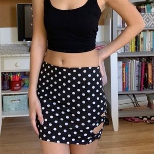 Black and white polka dot skirt